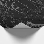 がん星座ヴィンテージ版木、銅版、版画 ラッピングペーパー (角)