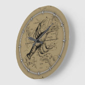 がん星座1690抱擁 ラージ壁時計 (傾斜)