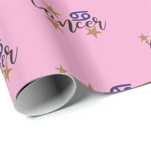 がん星標識包み紙ピンク背景 ラッピングペーパー (ロールコーナー)