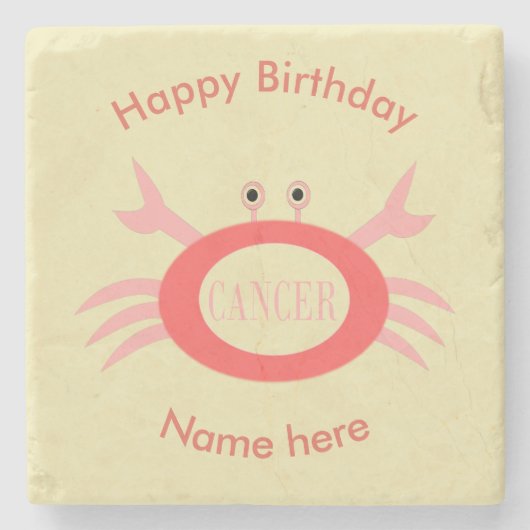 がん星看板カニ石コースター ストーンコースター (正面)