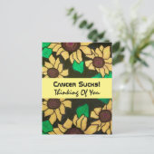 がん最低!お考える前のひまわり ポストカード (スタンド正面)