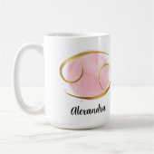 がん水色〔占星術の〕十二宮図デザインコーヒー コーヒーマグカップ (左)