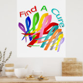 がん治療のリボンカラフルを見つける ポスター (キッチン)