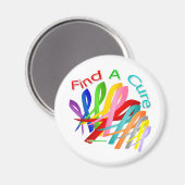 がん治療のリボンカラフルを見つける マグネット (正面/裏面)