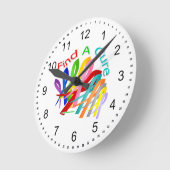 がん治療のリボンカラフルを見つける ラウンド壁時計 (傾斜)