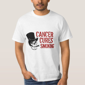 がん治療喫煙喫煙スカルとトップハット Tシャツ