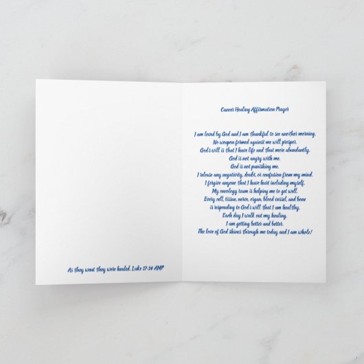がん治癒確認祈りの言葉カード カード (内部)