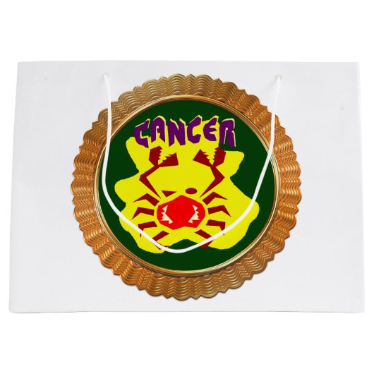 がん漫画〔占星術の〕十二宮図星占いデザイン占星術 ラージペーパーバッグ (正面)