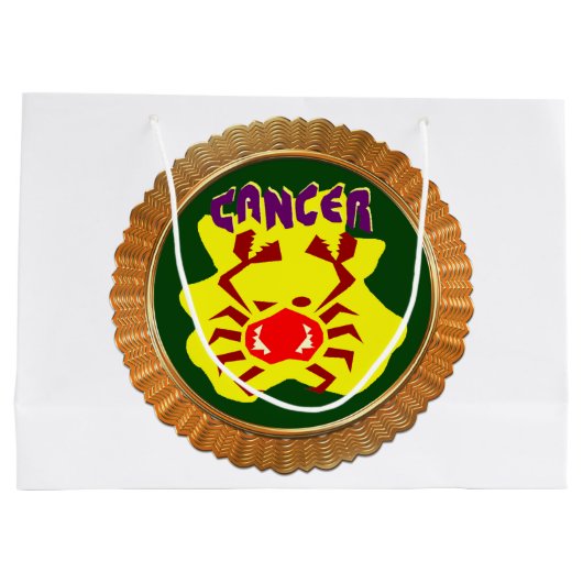 がん漫画〔占星術の〕十二宮図星占いデザイン占星術 ラージペーパーバッグ (裏面)