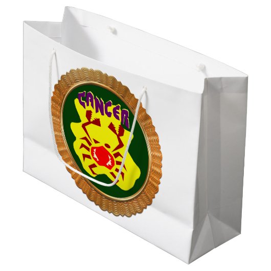 がん漫画〔占星術の〕十二宮図星占いデザイン占星術 ラージペーパーバッグ (正面アングル)