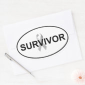 がん生存者ユーロオーバルシールデカール 楕円形シール (封筒)