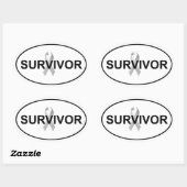 がん生存者ユーロオーバルシールデカール 楕円形シール (シート)