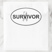 がん生存者ユーロオーバルシールデカール 楕円形シール (バッグ)