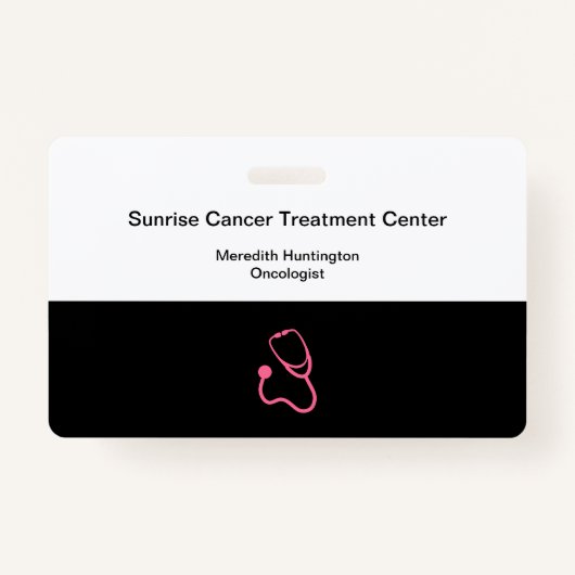 がん病院腫瘍専門医の医学名ID バッジ (正面)