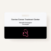 がん病院腫瘍専門医の医学名ID バッジ (裏面)