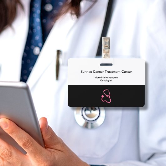 がん病院腫瘍専門医の医学名ID バッジ