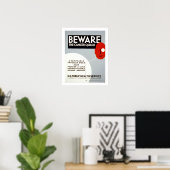 がん発作に気を付け縁どる ポスター (ホームオフィス)