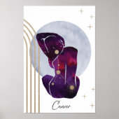 がん紫フェミニン〔占星術の〕十二宮図デザイン ポスター (正面)