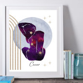 がん紫フェミニン〔占星術の〕十二宮図デザイン ポスター