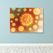 がん細胞の顕微鏡的見解 キャンバスプリント (インサイチュ (ウッドフロア))