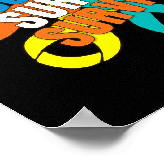 がん花認識度リボン – がんを克服した人 ポスター (角)