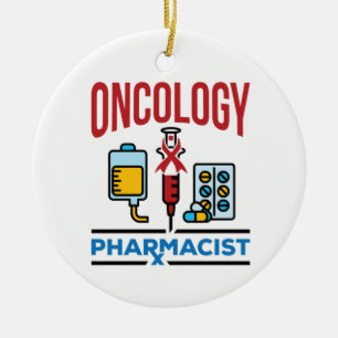 がん薬剤師がん気に薬局チーム セラミックオーナメント