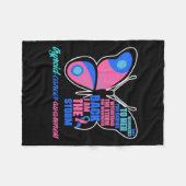 がん蝶 – 甲状腺生存甲状腺がん フリースブランケット (正面(横))