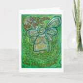 がん詩グリーンエンジェルカスタムグリーティングカード シーズンカード (正面)