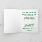 がん詩グリーンエンジェルカスタムグリーティングカード シーズンカード (内部)