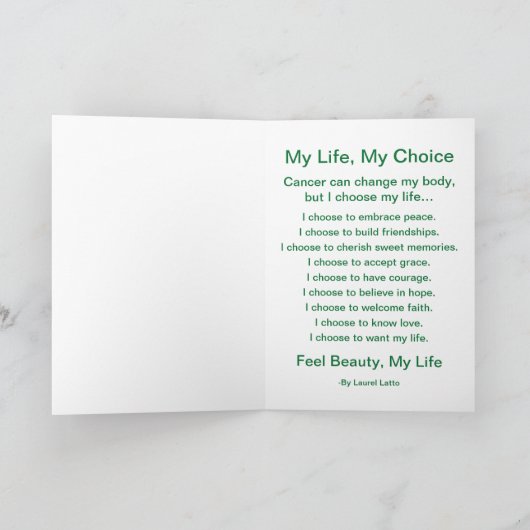 がん詩グリーンエンジェルカスタムグリーティングカード シーズンカード (内部)