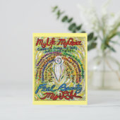 がん詩ホワイトガーディアンエンジェルアートポストカード ポストカード (スタンド正面)