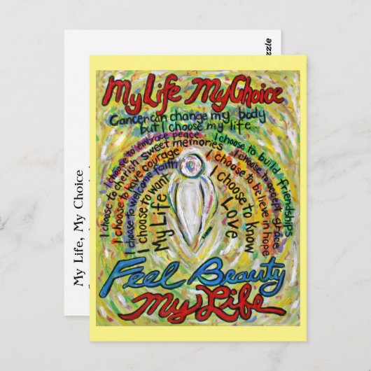 がん詩ホワイトガーディアンエンジェルアートポストカード ポストカード (正面/裏面)