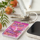 がん詩レインボーアートペンダントキーチェーン キーホルダー (正面右)