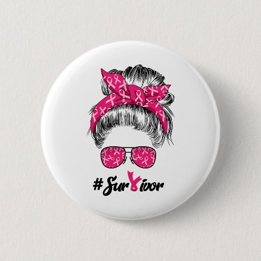 がん認識度ウォー信じラーメッシーブンウーメン 缶バッジ (正面)