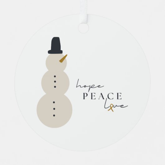 がん認識度クリスマスホリデイオーナメント メタルオーナメント (正面)