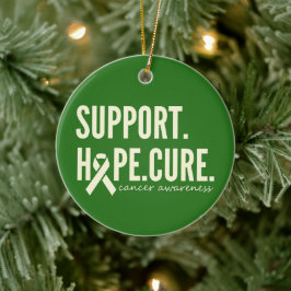 がん認識度クリスマスホリデーオーナメントギフト セラミックオーナメント