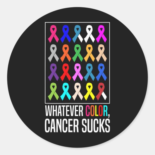 がん認識度シャツ – どのような色のがん吸 ラウンドシール (正面)