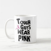 がん認識度タフガイ衣服ピンク2 コーヒーマグカップ (左)