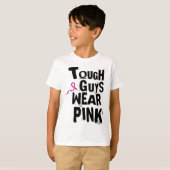 がん認識度タフガイ衣服ピンク2 Tシャツ (正面フル)