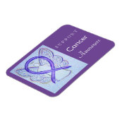 がん認識度バイオレットリボンエンジェルカスタムマグネット マグネット (左側)