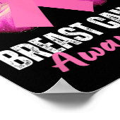 がん認識度ピンクリボンバタフライ ポスター (角)