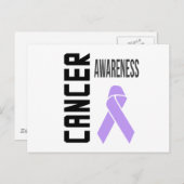 がん認識度ラベンダー（全がん）リボン ポストカード (正面/裏面)