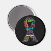 がん認識度リボンのサポート マグネット (正面/裏面)