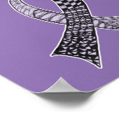 がん認識度リボンカスタムの色 ポスター (角)