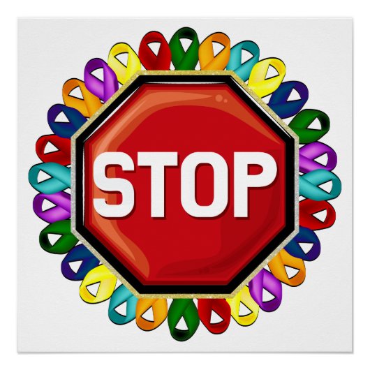 がん認識度リボン ポスター (正面)