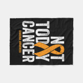 がん認識度リボンNot Todayオレンジ癌 フリースブランケット (正面(横))