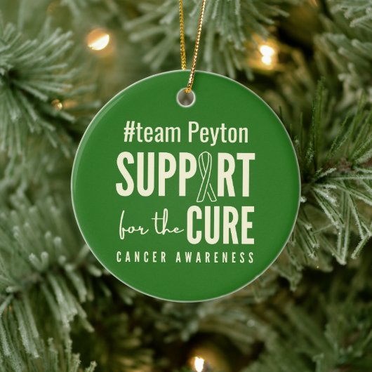 がん認識度名前をカスタムするオーナメント休日 セラミックオーナメント (ツリー)