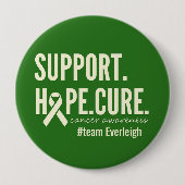 がん認識度支持治癒ボパーソナライズされたタン 缶バッジ (正面)