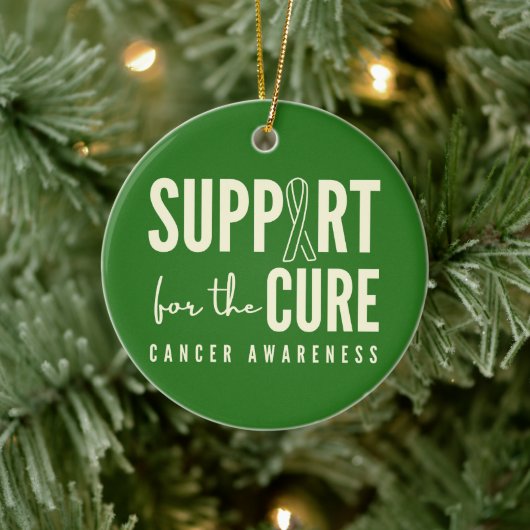 がん認識度支援治療オーナメントホリデイ セラミックオーナメント (ツリー)