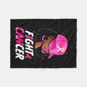 がん認識度黒人女性戦士ピンクのサポート フリースブランケット (正面(横))